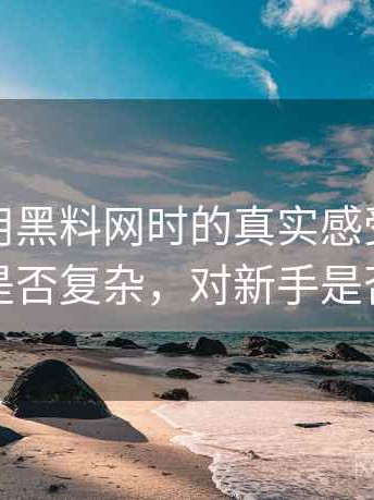 第一次用黑料网时的真实感受：功能设置是否复杂，对新手是否友好