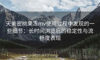 天美密桃果冻mv使用过程中发现的一些细节：长时间浏览后的稳定性与流畅度表现