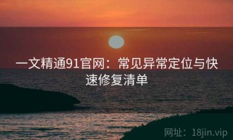 一文精通91官网：常见异常定位与快速修复清单