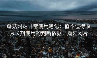 蘑菇网站日常使用笔记：值不值得收藏长期使用的判断依据，蘑菇网片
