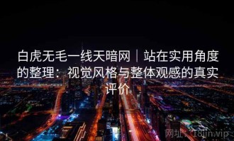 白虎无毛一线天暗网｜站在实用角度的整理：视觉风格与整体观感的真实评价