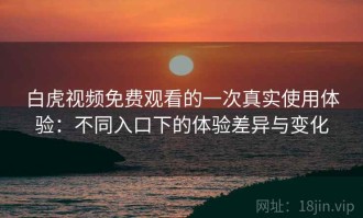 白虎视频免费观看的一次真实使用体验：不同入口下的体验差异与变化