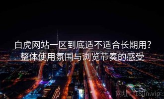 白虎网站一区到底适不适合长期用？整体使用氛围与浏览节奏的感受