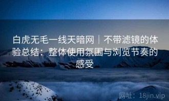 白虎无毛一线天暗网｜不带滤镜的体验总结：整体使用氛围与浏览节奏的感受