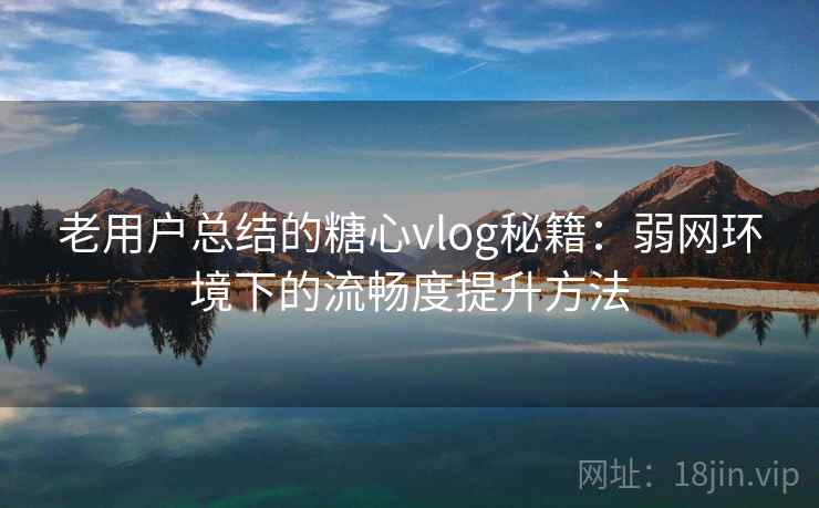 老用户总结的糖心vlog秘籍：弱网环境下的流畅度提升方法