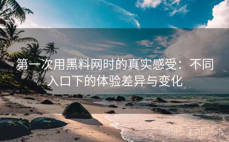 第一次用黑料网时的真实感受：不同入口下的体验差异与变化