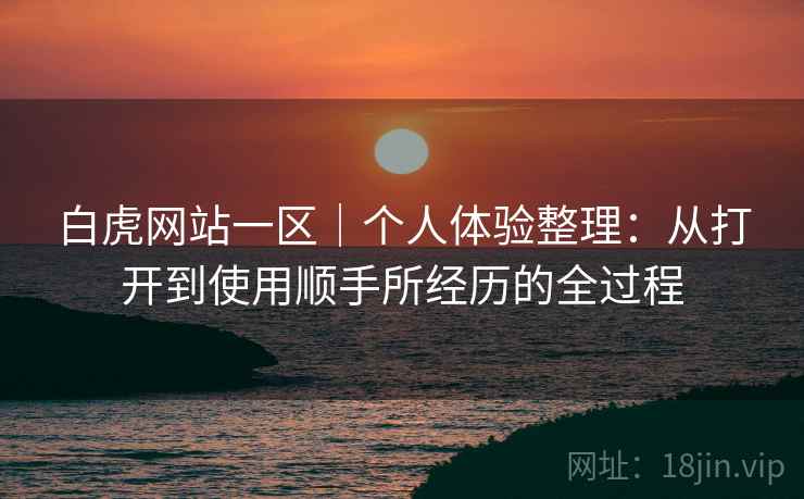 白虎网站一区｜个人体验整理：从打开到使用顺手所经历的全过程