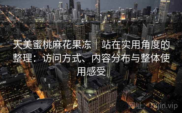 天美蜜桃麻花果冻｜站在实用角度的整理：访问方式、内容分布与整体使用感受