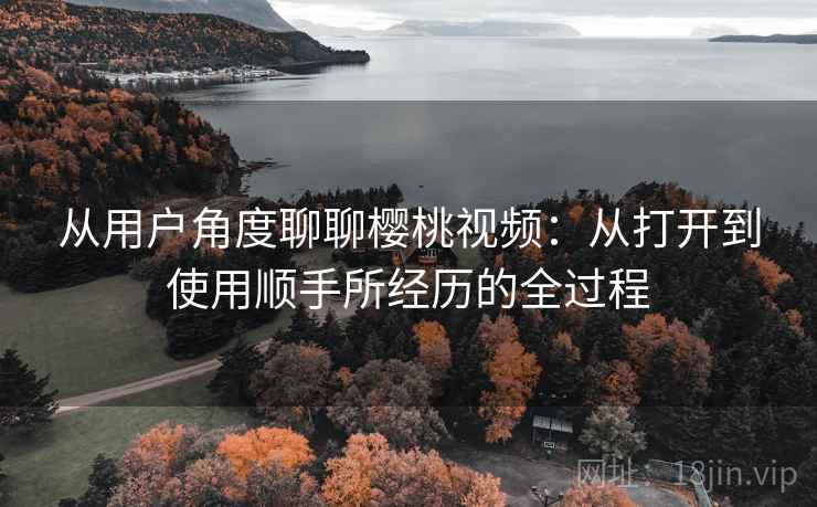 从用户角度聊聊樱桃视频：从打开到使用顺手所经历的全过程